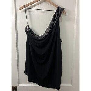Lane Bryant Women's One Shoulder Sequin Black Top Plus Size 26 / 28  - NWT!
